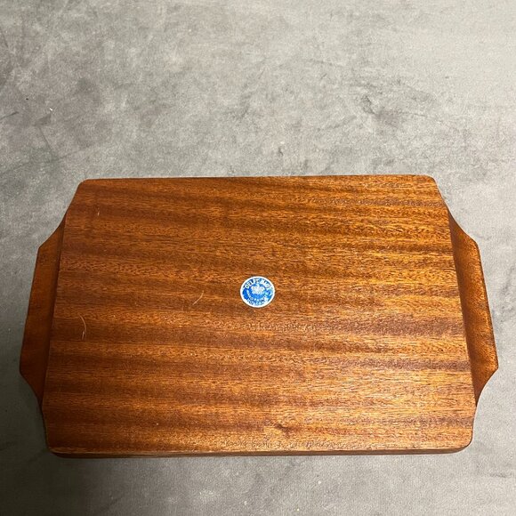 Vintage Delft Blue cheese board with knife, wood + ceramic with tiles blue/white - Picture 5 of 5